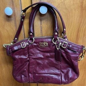 Coach soft leather bag. Burgandy in color.